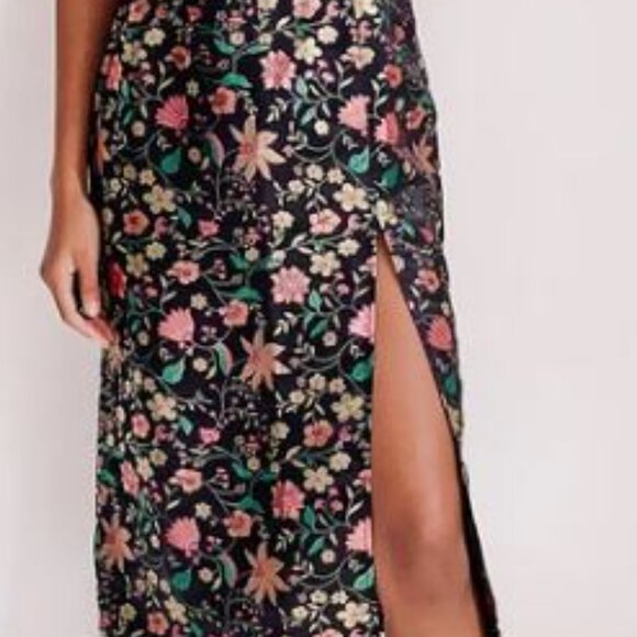 Lulu's Strapless Floral Dress - Black and Multicolor - Picture 7 of 9